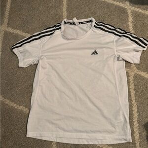 Adidas Men's White and Black Short Sleeve Tee